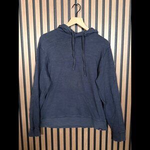 Faherty Sweatshirt Medium Mens Blue Navy Hoodie Organic Cotton Drawstring